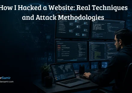 Ethical hacker analyzing website security vulnerabilities and attack methodologies
