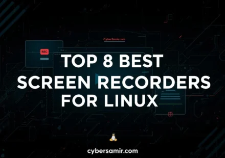 Screen Recorder for Linux featured in a futuristic blog header showing recording UI elements, code background, and software icons for 2026