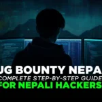 Bug bounty Nepal – Nepali hacker discovering vulnerabilities on laptop with green code