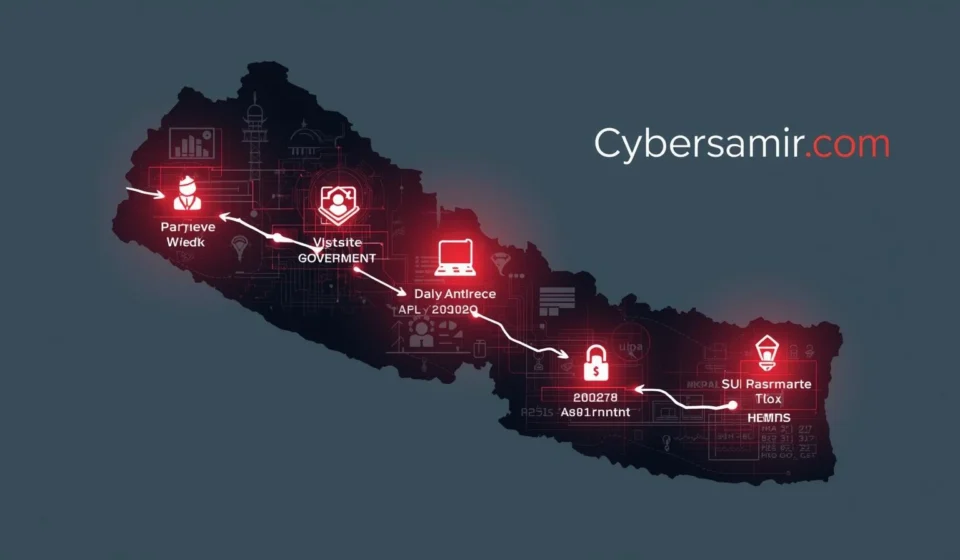 Nepal cybersecurity overview showing weak password risks in government website security Nepal