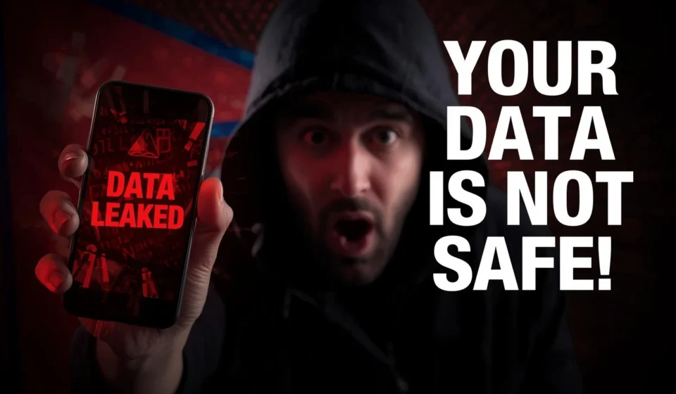Data privacy Nepal warning showing data leak and cyber threat