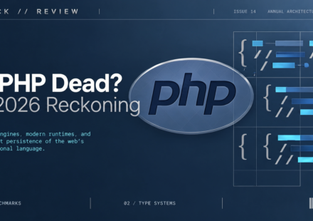 Cinematic PHP programming thumbnail with the headline “Is PHP Dead? 2026 Reckoning,” a glowing blue PHP elephant, and CyberSamir branding.